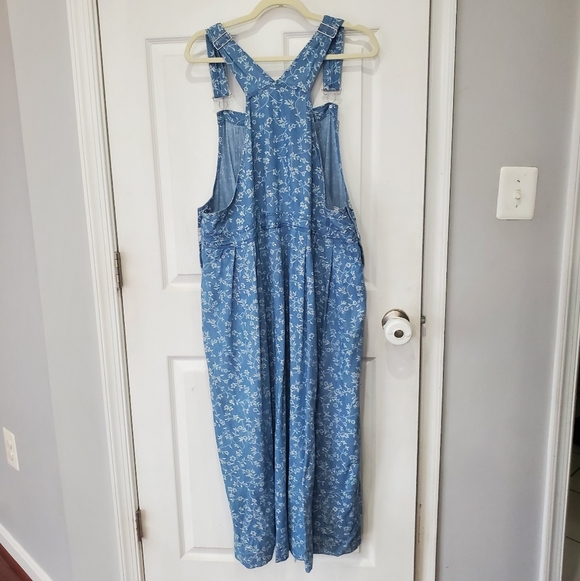 Casey & Max Blue Floral Denim Overall Dress - Size XL - Picture 4 of 16